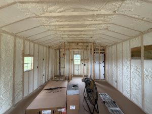 Inside the Blue Cabin Being Built