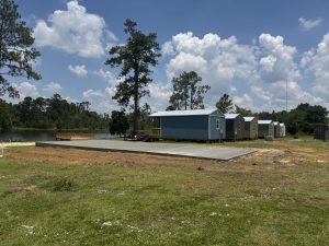 the slab before the building