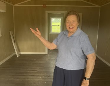 Mom Sara Showing Off Our Progress