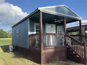 The Blue Cabin Exterior view in Alma Georgia