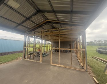 Creating a screened porch area for on pavilion